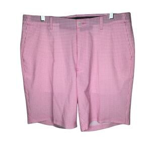 Pro Tour Golf Shorts Pink Gingham Pockets Athletic Casual 36